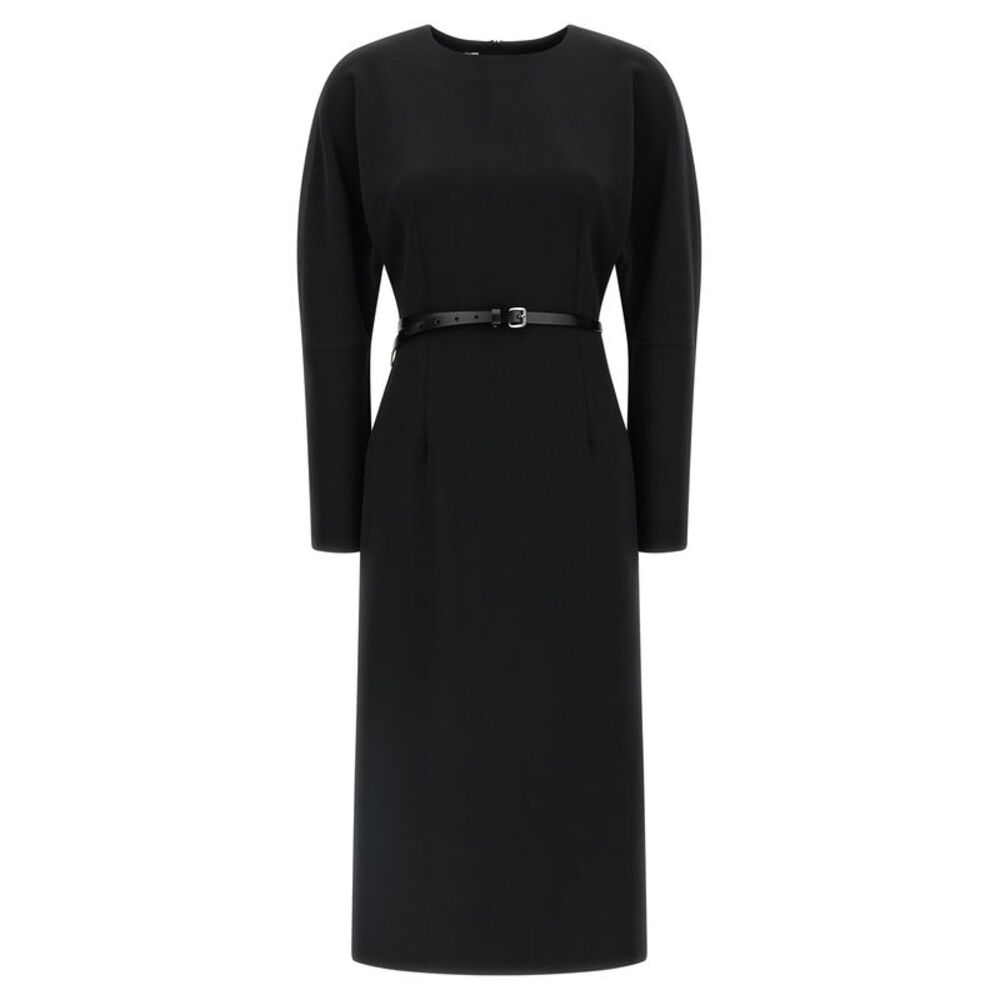 P.A.R.O.S.H. Black Polyester Midi Women's Dress